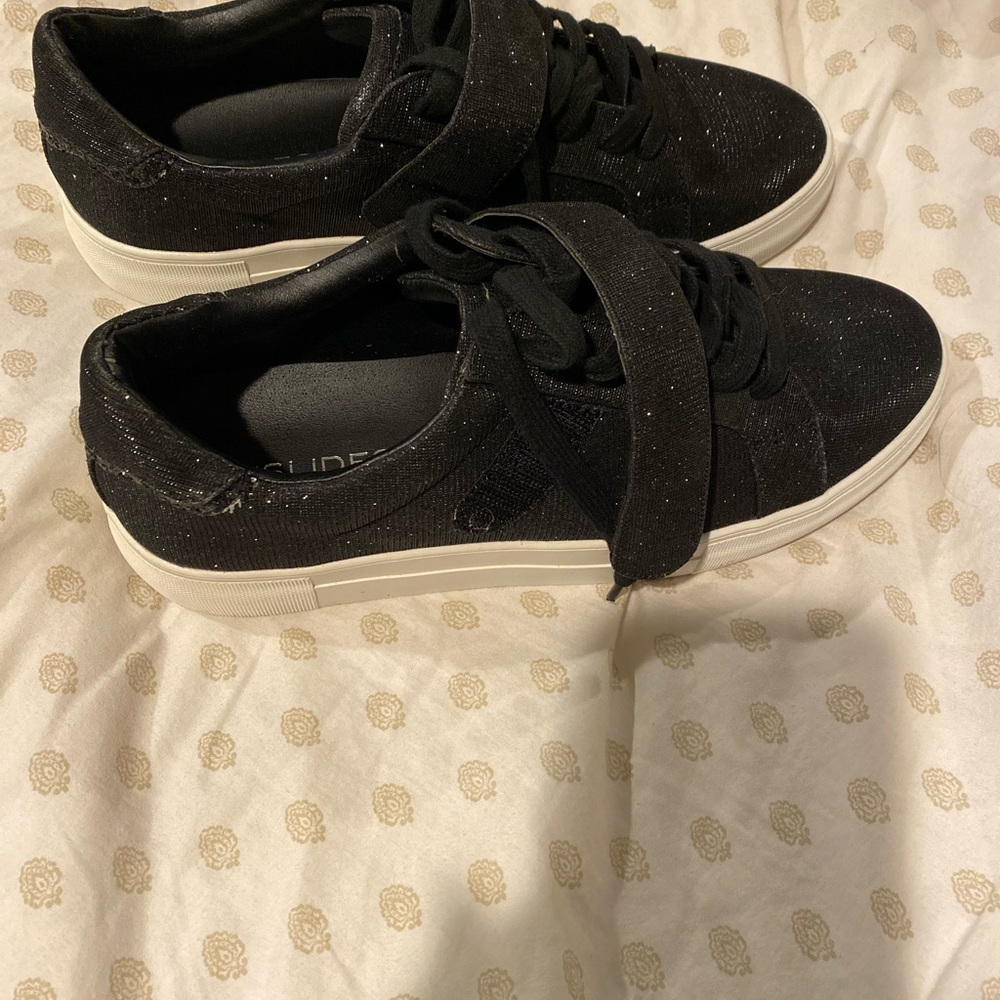 J-Slides Size 10. Sparkly Platform Euc Black/White - image 5